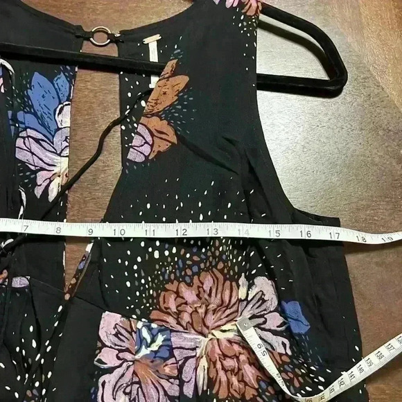Free People black floral Lovely Day, tunic dress, XS - Picture 12 of 12